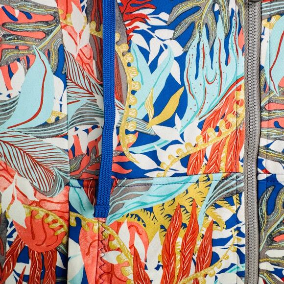 Women's Coastal Hideaway Suncover Hoody Leaf Print Pattern Small Hooded - Picture 2 of 7